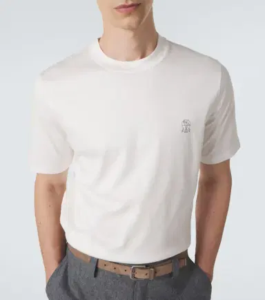 Brunello Cucinelli Logo cotton jersey T-shirt | Thumbnail 3