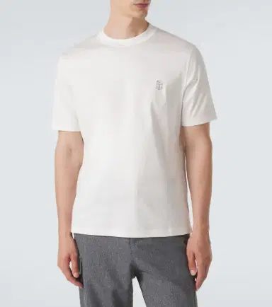Brunello Cucinelli Logo cotton jersey T-shirt | Thumbnail 4