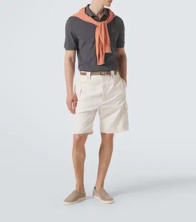 Brunello Cucinelli Chevron suede slip-on shoes | Thumbnail 7