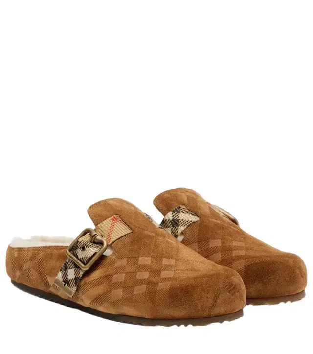 Burberry Urchin shearling-lined suede clogs