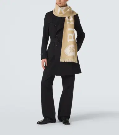 Burberry Logo wool scarf | Thumbnail 4