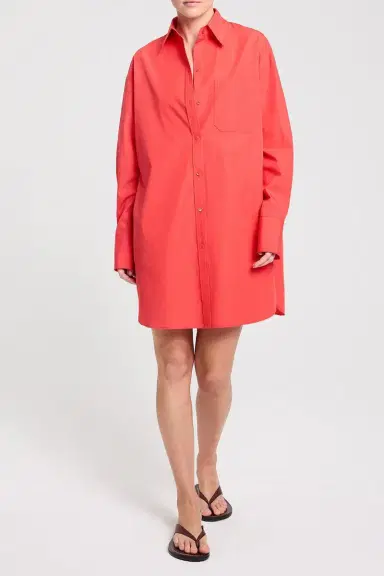 TWP Big Joe Shirt Dress - Tomato | Thumbnail 2 TWP Big Joe Shirt Dress - Tomato | Thumbnail 2