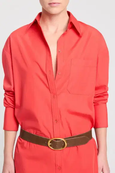 TWP Big Joe Shirt Dress - Tomato | Thumbnail 3 TWP Big Joe Shirt Dress - Tomato | Thumbnail 3