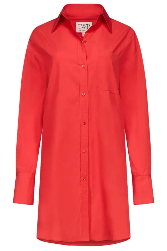 TWP Big Joe Shirt Dress - Tomato