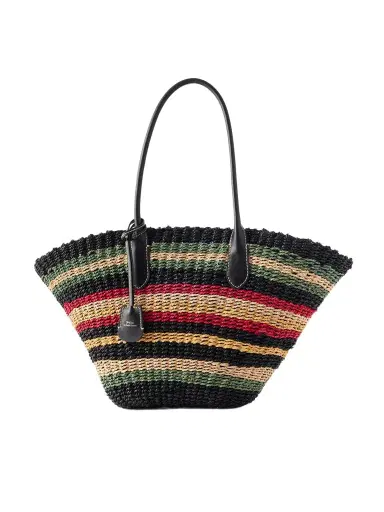 Polo Ralph Lauren Bellport Medium Leather-trimmed Raffia Tote | Thumbnail 1 Polo Ralph Lauren Bellport Medium Leather-trimmed Raffia Tote | Thumbnail 1