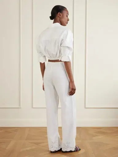 Staud Oscar Embroidered Linen Straight-leg Pants | Thumbnail 3 Staud Oscar Embroidered Linen Straight-leg Pants | Thumbnail 3