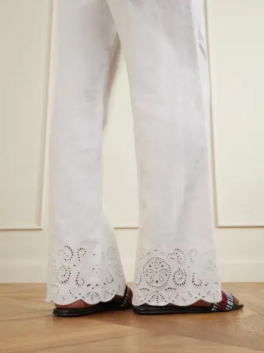 Staud Oscar Embroidered Linen Straight-leg Pants | Thumbnail 4 Staud Oscar Embroidered Linen Straight-leg Pants | Thumbnail 4