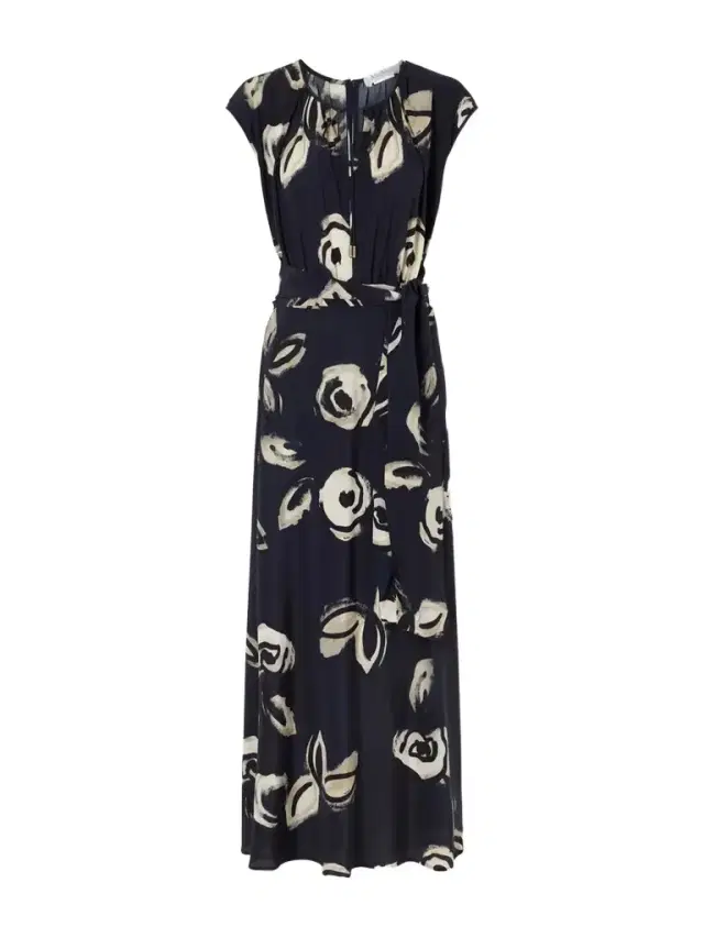 Max Mara Tie-detailed Silk-chiffon Maxi Dress
