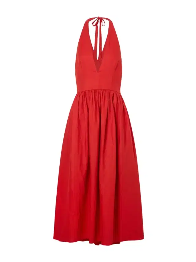 Grazia Gathered Linen Midi Dress