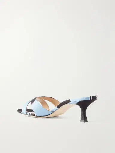 Manolo Blahnik + Emilia Wickstead Callamu 50 Striped Grosgrain Mules | Thumbnail 3