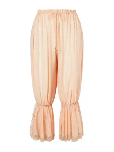 Chloé Ruffled Pleated Lace-trimmed Silk-charmeuse Balloon Pants | Thumbnail 1