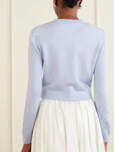 Self-Portrait Appliquéd Knitted Cardigan | Thumbnail 4