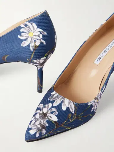 Manolo Blahnik + Emilia Wickstead 70 Floral-print Woven Pumps | Thumbnail 5