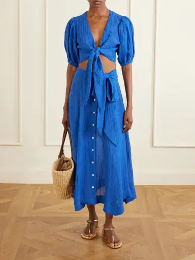 Lisa Marie Fernandez Linen-blend Midi Skirt | Thumbnail 2 Lisa Marie Fernandez Linen-blend Midi Skirt | Thumbnail 2
