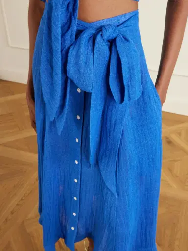 Lisa Marie Fernandez Linen-blend Midi Skirt | Thumbnail 4 Lisa Marie Fernandez Linen-blend Midi Skirt | Thumbnail 4