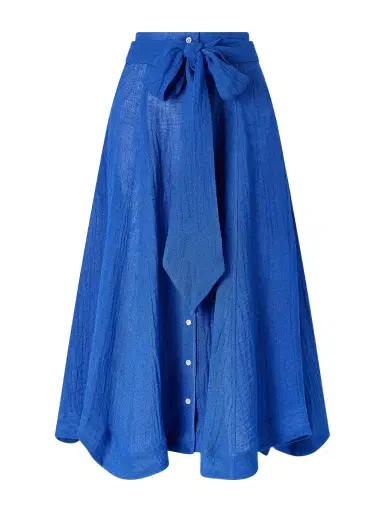 Lisa Marie Fernandez Linen-blend Midi Skirt | Thumbnail 1 Lisa Marie Fernandez Linen-blend Midi Skirt | Thumbnail 1
