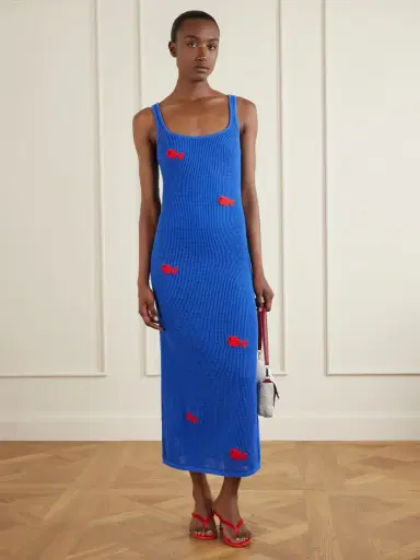 Staud + Da Adolfo Pietro Crocheted Embroidered Midi Dress | Thumbnail 2 Staud + Da Adolfo Pietro Crocheted Embroidered Midi Dress | Thumbnail 2