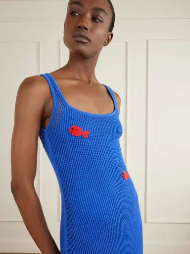 Staud + Da Adolfo Pietro Crocheted Embroidered Midi Dress | Thumbnail 4 Staud + Da Adolfo Pietro Crocheted Embroidered Midi Dress | Thumbnail 4