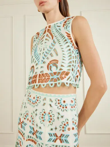 Emporio Sirenuse Ada Brisé Mare Broderie Anglaise Cotton Top | Thumbnail 4 Emporio Sirenuse Ada Brisé Mare Broderie Anglaise Cotton Top | Thumbnail 4