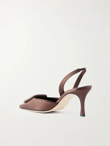 Manolo Blahnik + Emilia Wickstead Maysli 70 Satin Slingback Pumps | Thumbnail 3