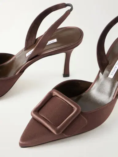Manolo Blahnik + Emilia Wickstead Maysli 70 Satin Slingback Pumps | Thumbnail 5