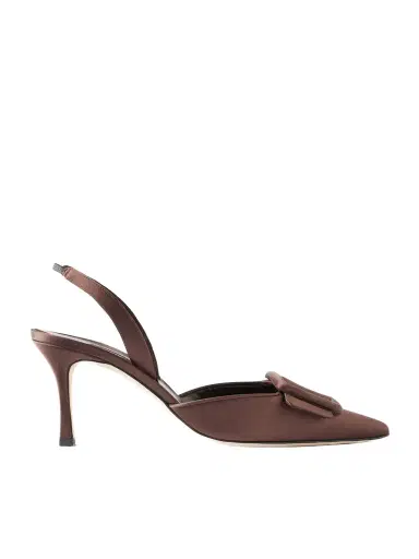Manolo Blahnik + Emilia Wickstead Maysli 70 Satin Slingback Pumps | Thumbnail 1