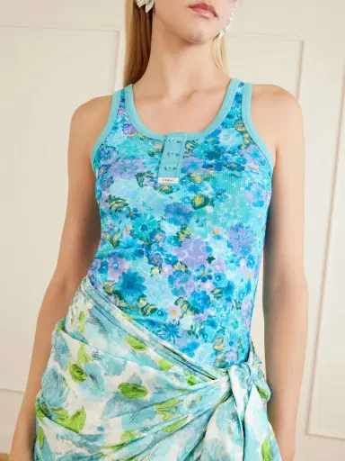 Chloé Floral-print Stretch-cotton Tank | Thumbnail 5 Chloé Floral-print Stretch-cotton Tank | Thumbnail 5