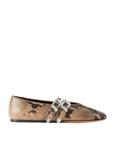 Le Monde Béryl Claudia Snake-effect Leather Ballet Flats | Thumbnail 1 Le Monde Béryl Claudia Snake-effect Leather Ballet Flats | Thumbnail 1