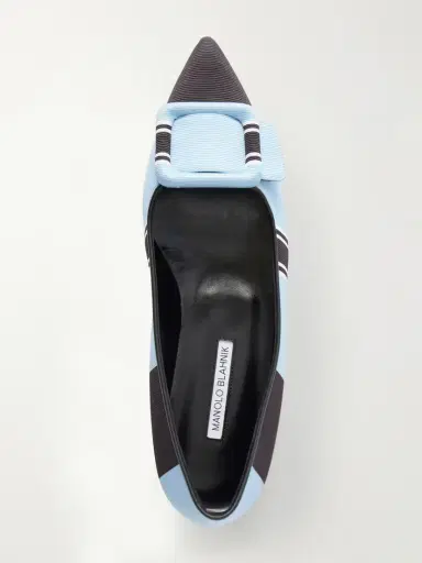 Manolo Blahnik + Emilia Wickstead Maysale Striped Grosgrain Point-toe Flats | Thumbnail 6