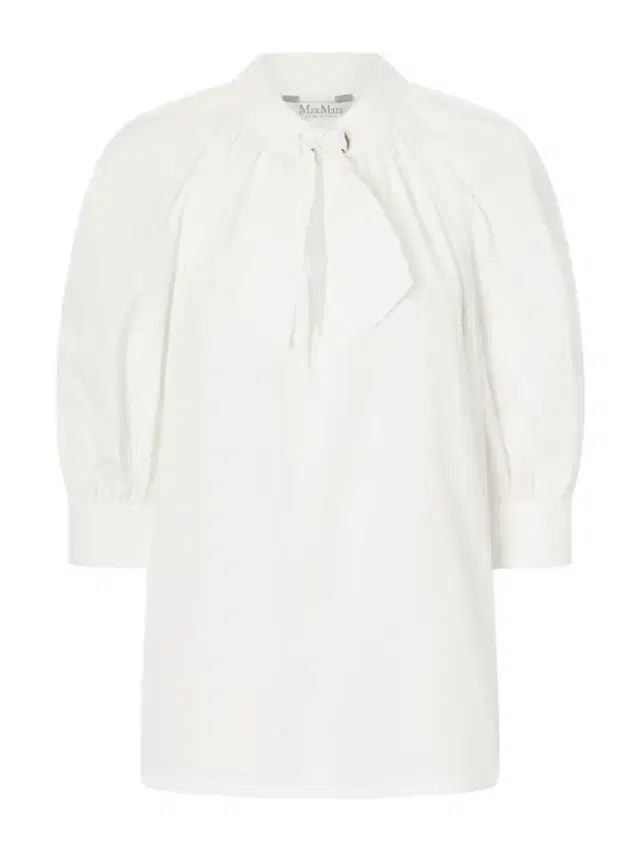 Scarf-detailed Cotton Shirt