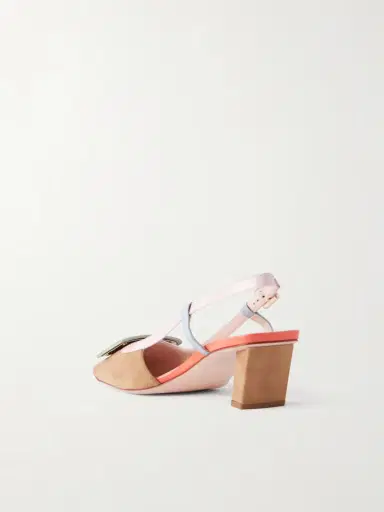 Roger Vivier Belle Vivier 45 Buckled Leather-trimmed Suede Ballet Flats | Thumbnail 3