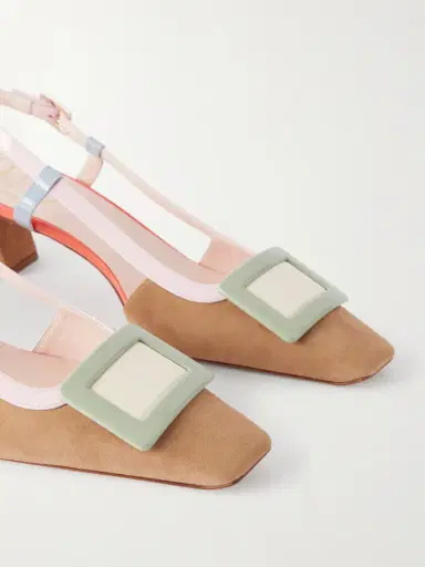 Roger Vivier Belle Vivier 45 Buckled Leather-trimmed Suede Ballet Flats | Thumbnail 5