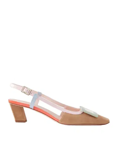 Roger Vivier Belle Vivier 45 Buckled Leather-trimmed Suede Ballet Flats | Thumbnail 1