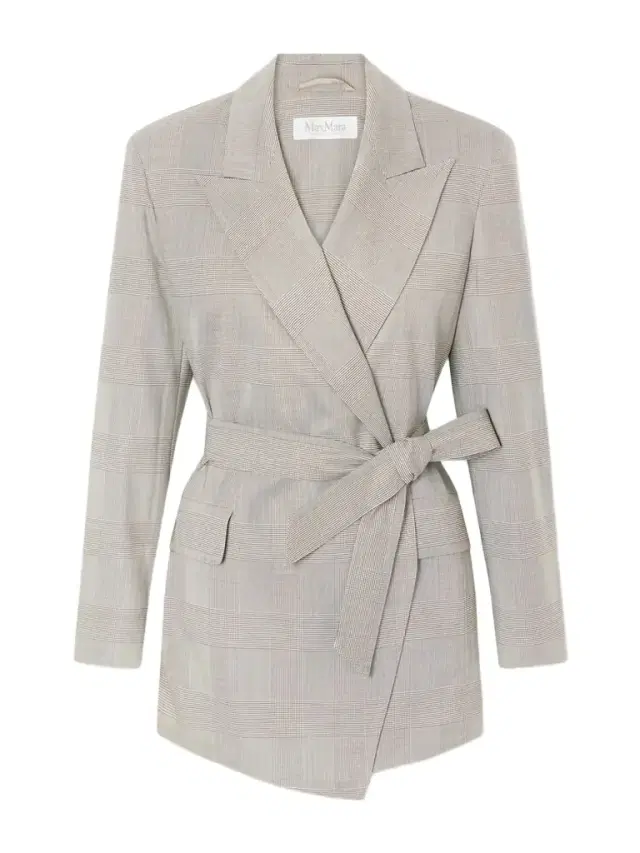 Max Mara Belted Checked Wool Blazer