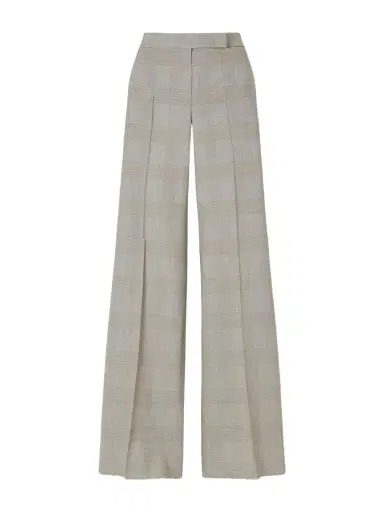 Max Mara Logo-print Checked Wool Wide-leg Pants | Thumbnail 1