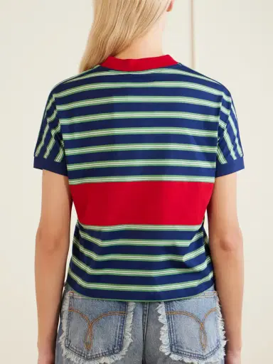 Versace Logo-embroidered Striped Cotton-jersey T-shirt | Thumbnail 4 Versace Logo-embroidered Striped Cotton-jersey T-shirt | Thumbnail 4