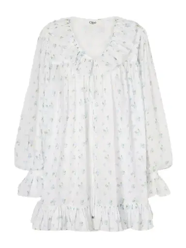 Chloé Ruffled Floral-print Cotton-voile Mini Dress | Thumbnail 1