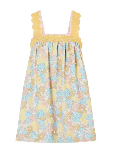 Chloé Pleated Lace-trimmed Floral-print Cotton-terry Mini Dress | Thumbnail 1 Chloé Pleated Lace-trimmed Floral-print Cotton-terry Mini Dress | Thumbnail 1