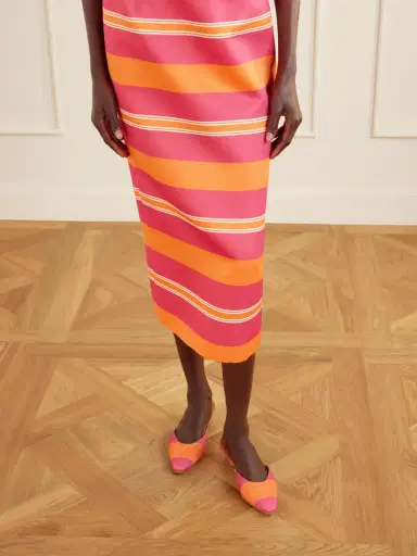 Manolo Blahnik + Emilia Wickstead Striped Twill Mules | Thumbnail 2