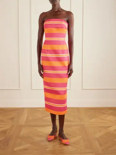Manolo Blahnik + Emilia Wickstead Striped Twill Mules | Thumbnail 4