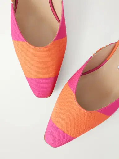 Manolo Blahnik + Emilia Wickstead Striped Twill Mules | Thumbnail 5