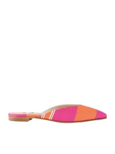 Manolo Blahnik + Emilia Wickstead Striped Twill Mules | Thumbnail 1
