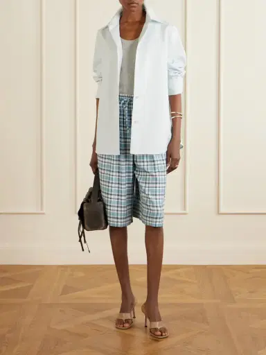 Acne Studios Embroidered Checked Flannel Shorts | Thumbnail 2