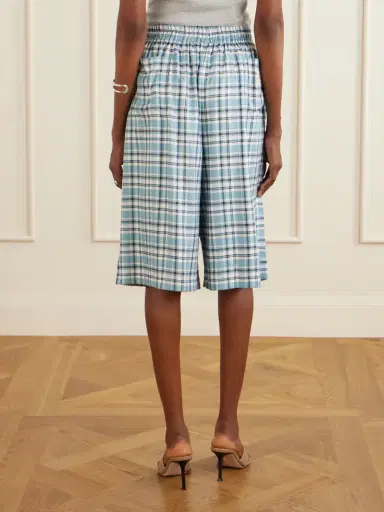 Acne Studios Embroidered Checked Flannel Shorts | Thumbnail 4