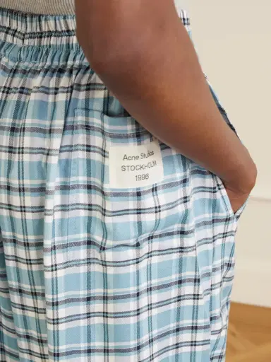 Acne Studios Embroidered Checked Flannel Shorts | Thumbnail 5