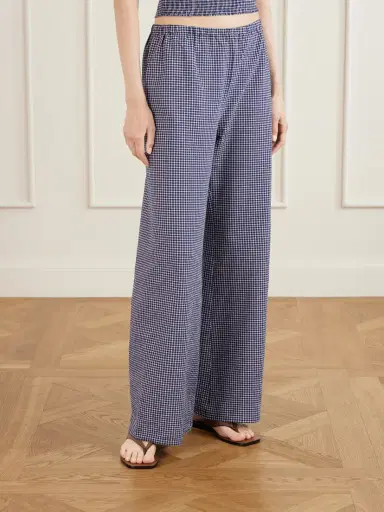 La Ligne Freya Checked Cotton-blend Wide-leg Pants | Thumbnail 3 La Ligne Freya Checked Cotton-blend Wide-leg Pants | Thumbnail 3