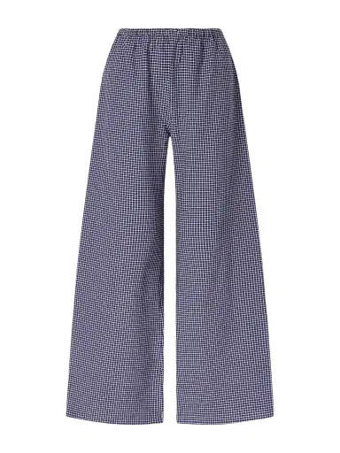 La Ligne Freya Checked Cotton-blend Wide-leg Pants | Thumbnail 1 La Ligne Freya Checked Cotton-blend Wide-leg Pants | Thumbnail 1