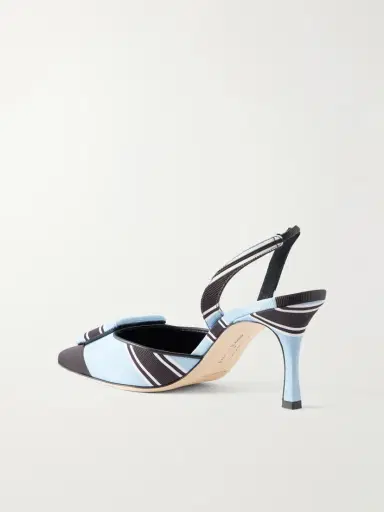 Manolo Blahnik + Emilia Wickstead Maysli 70 Striped Grosgrain Slingback Pumps | Thumbnail 3 Manolo Blahnik + Emilia Wickstead Maysli 70 Striped Grosgrain Slingback Pumps | Thumbnail 3