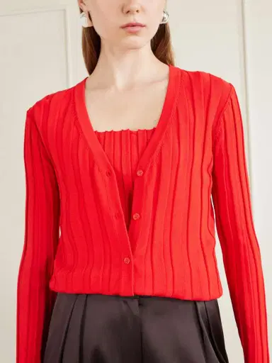 Staud Ezra Ribbed Jersey Cardigan | Thumbnail 5