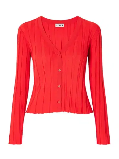 Staud Ezra Ribbed Jersey Cardigan | Thumbnail 1